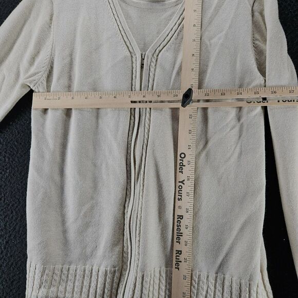 Sag Harbor Womens Sweater Beige Size Small Ramie Blend Tank Sewn In Zipper Close - Picture 3 of 12